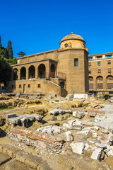 Fototapeta premium Closeup view on the details of the Forum Romanum in Rome, Italy on a sunny day.