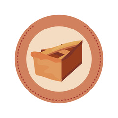 slice pie cake label design
