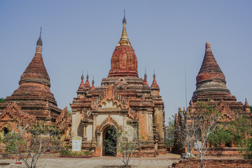 Beautiful ancient buddhist temple in Bagan, Myanmar