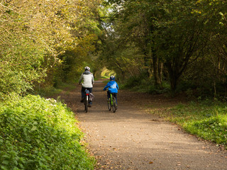 Cyclists on the Camel Trail, Cornwall