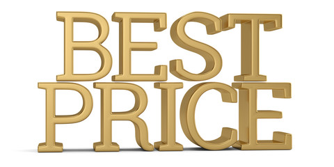 Best price text isolated on white background 3D illustration.