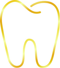 Gold Simple Line drawing of tooth