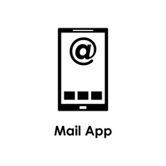mail app, email, smartphone icon. One of the business collection icons for websites, web design, mobile app