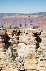 people at the Mathers Point lookout at Grand Canyon in South Rim in Arizona