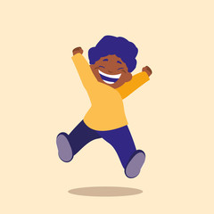cute little boy jumping avatar character