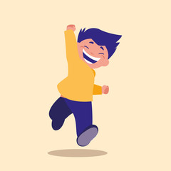 cute little boy jumping avatar character