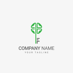 Key and Flower Logo Template