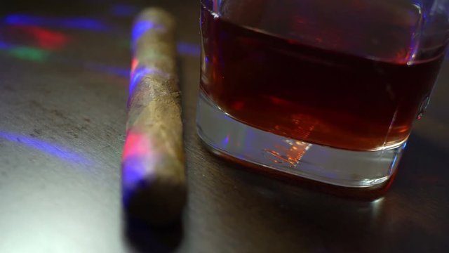 Whiskey and cuban cigar