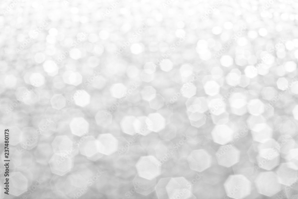 Poster abstract silver lights glister bokeh background concept copy space shiny blurred lights ,christmas b