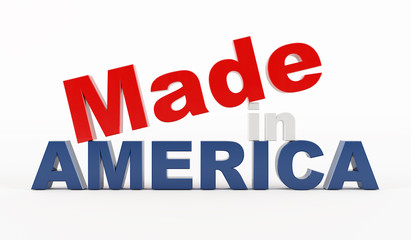 3D render of a Made in America sign