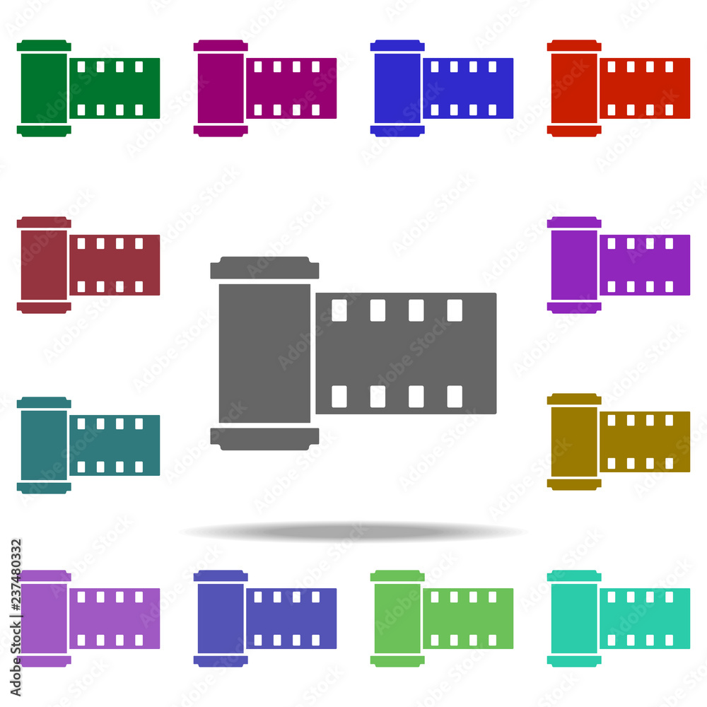 Poster camera roll icon. elements of dedective in multi color style icons. simple icon for websites, web de