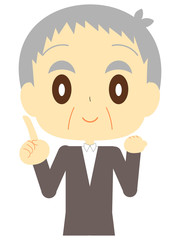 指差すおじいさん