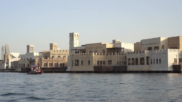 travelling on boat in Dubai as sunsets