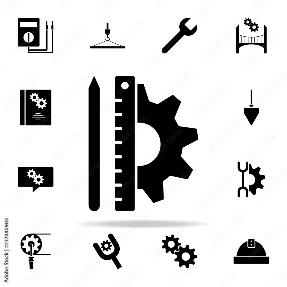Poster engineer tools icon. engineering icons universal set for web and mobile