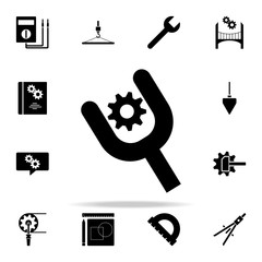spanner and gear icon. Engineering icons universal set for web and mobile