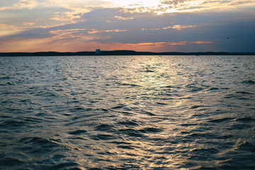 sea ​​waves texture at sunset