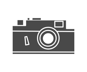 black vintage camera icon 