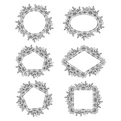 Elegant Flower Florist Wedding Frame Card Ornament Set
