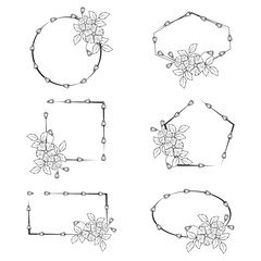 Elegant Flower Florist Wedding Frame Card Ornament Set