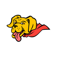 Super Yellow Labrador Retriever Wearing Cape Mascot