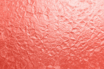Living Coral - Color of the year 2019 Foil Crumpled Texture