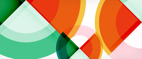 Obraz premium Modern geometric circles abstract background, colorful round shapes with shadow effects