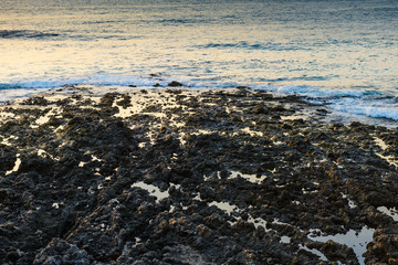 Evening sunset view of the coast near the village of Alcala..  Tenerife. Canary Islands..Spain