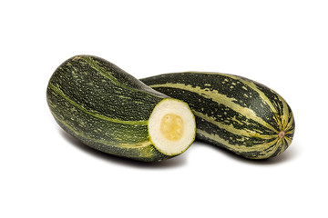 Zucchini on a white background