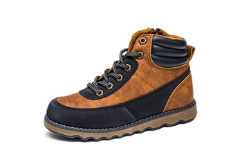 Children boots on a white background