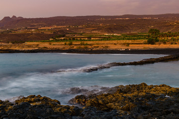 Evening sunset view of the coast near the village of Alcala..  Tenerife. Canary Islands..Spain