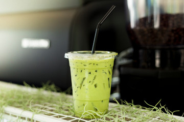 Ice matcha green tea latteIce matcha green tea latte