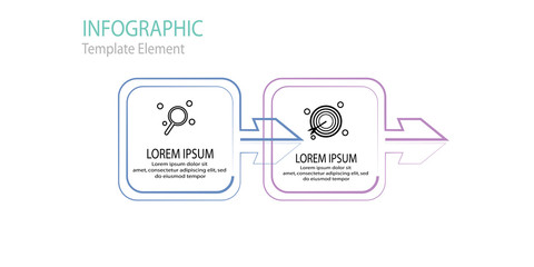 Vector Infographic thin line arrow design with icons template