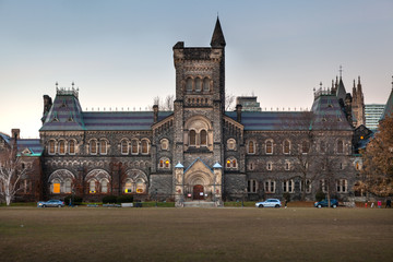 Fototapeta na wymiar Toronto, Canada – December 4th 2018. The University of Toronto is a public research university in Toronto, Ontario, Canada, located on the grounds that surround Queen's Park