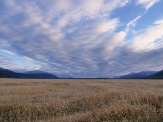 Fototapeta premium beautiful sunset over the mountains near Creston