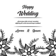 Floral borders for wedding hand draw vector illustration