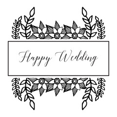 Floral borders for wedding hand draw vector illustration