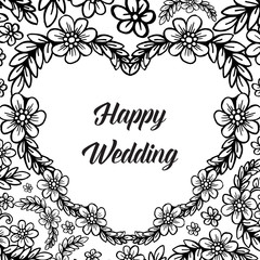 branches decorative wreath and frame for wedding vector
