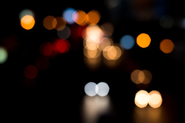 beautiful bokeh lighting in urban city