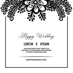 Greeting card with flowers for wedding vector illustration