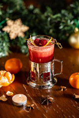 winter drinks with berries