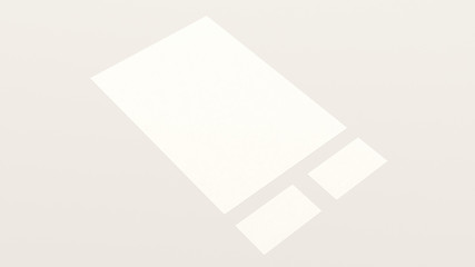 Sheet of white paper and business cards