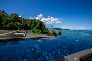 Sri Panwa Phuket Luxury Pool Villa Hotel: September 20, 2018, the atmosphere in the dining room, the tourist area, the swimming pool and the sea view, near the Cape Panwa, Muang, Phuket, Thailand.