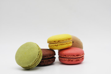 macarons on white background
