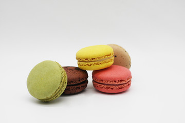 macarons on white background