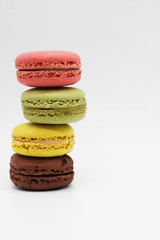 macarons on white background