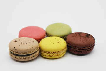 macarons on white background