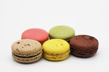 macarons on white background