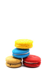 macarons on white background