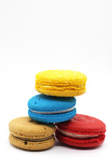macarons on white background