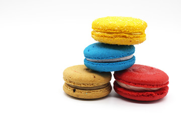 macarons on white background